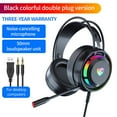 thumbnail image 4 of Wired Headphones - Game Headset Wired Dual Channel for Desktop Computer, Notebook Computer, and Microphone Voice Headset(Black), 4 of 9