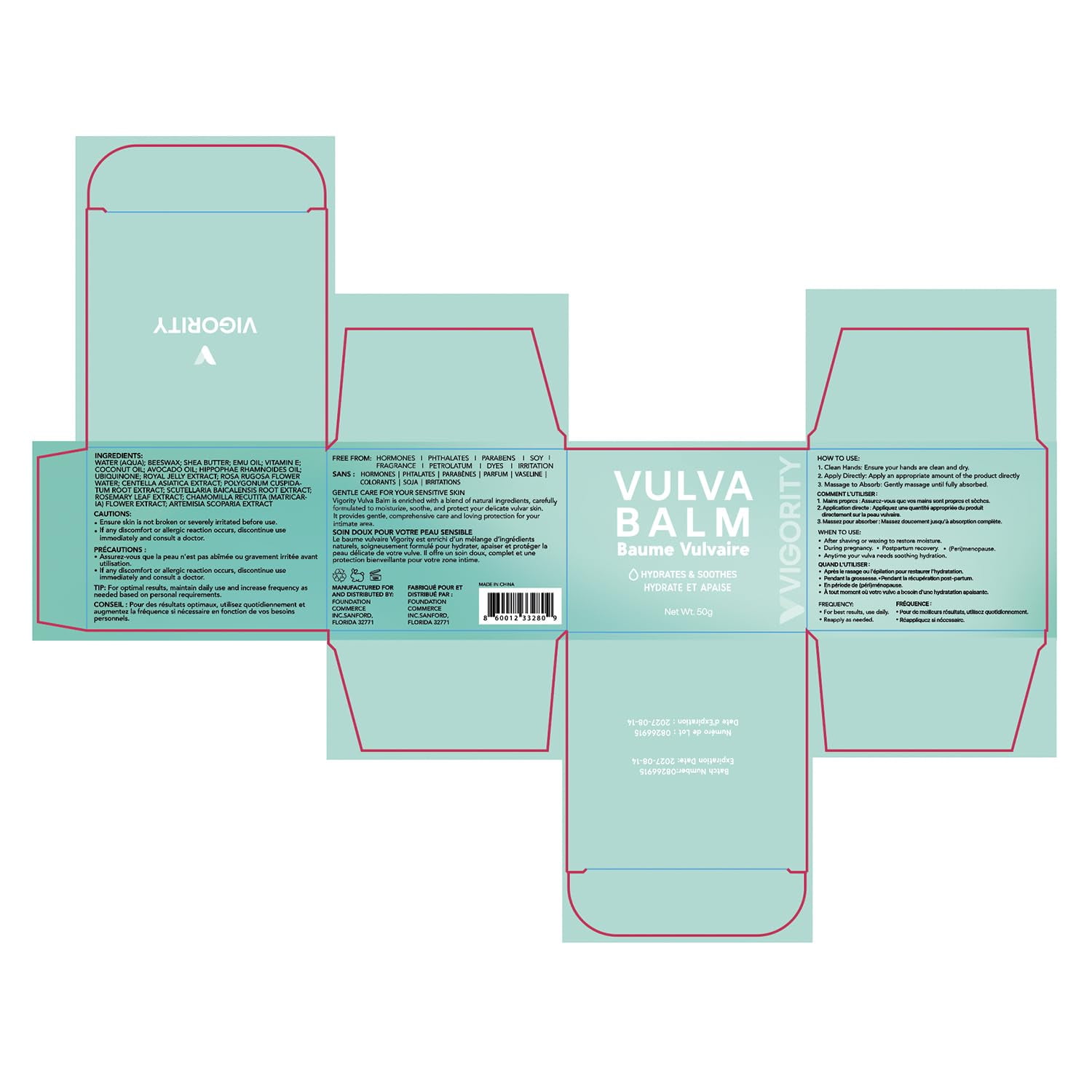Vigority Vulva Balm Vaginal Moisturizer for Women: Intimate Skin Care Relieves Dryness, Itch, Odor & Irritation - Menopause Suppor With Beeswax, Shea Butter, Emu Oil, and CoQ10 - Estrogen Free
