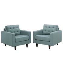 Modern Contemporary Living Room Armchair Set of Two Blue