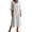 White, variant on Dvprdro Ruffle Collar 3/4 Sleeve A Line Midi Dress for Women Loose Fit Solid Color Casual Summer