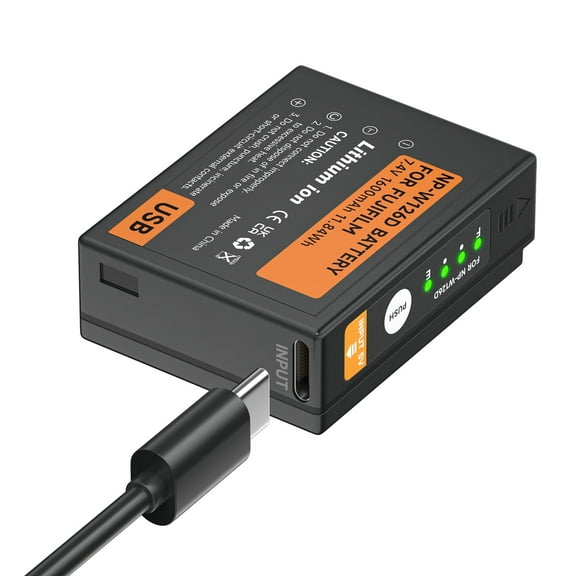 CITYORK 1 Pack NP-W126 NPW126 NP W126 Battery Bulit-in USB for Fujifilm Fuji X-Pro1 XPro1 XT1, HS30EXR HS33EXR X PRO1 Cameras with USB-C Input
