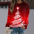 thumbnail image 2 of Sudadera de cuello redondo Gibobby con Estampado navideño para mujer Rojo S, 2 of 4