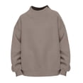 thumbnail image 3 of Ulanda Girl's Juniors Velour Oversized Hoodie Sweatshirt Cute Long Sleeve Plain Hooded Pullover Tops Loose Kids Preppy Clothes Fall (Khaki, 11-12 Years), 3 of 3