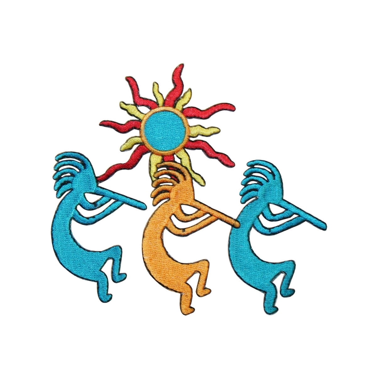 ID 3380 Kokopelli Symbol Patch Native Fertility Embroidered Iron On