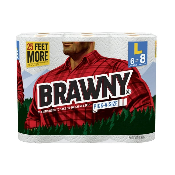 Brawny PickaSize Big Roll Paper Towels, 104 sheets, 6 rolls Walmart
