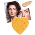 thumbnail image 4 of Esponja de limpieza facial de algodón con pulpa de madera en Ndcxsfigh forma de corazón Puff cosmético (amarillo), 4 of 9