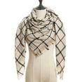 thumbnail image 1 of Womens Warm Scarf Square Shawls Infinity Scarves Stripe Plaid Rough Surface，4#, 1 of 4