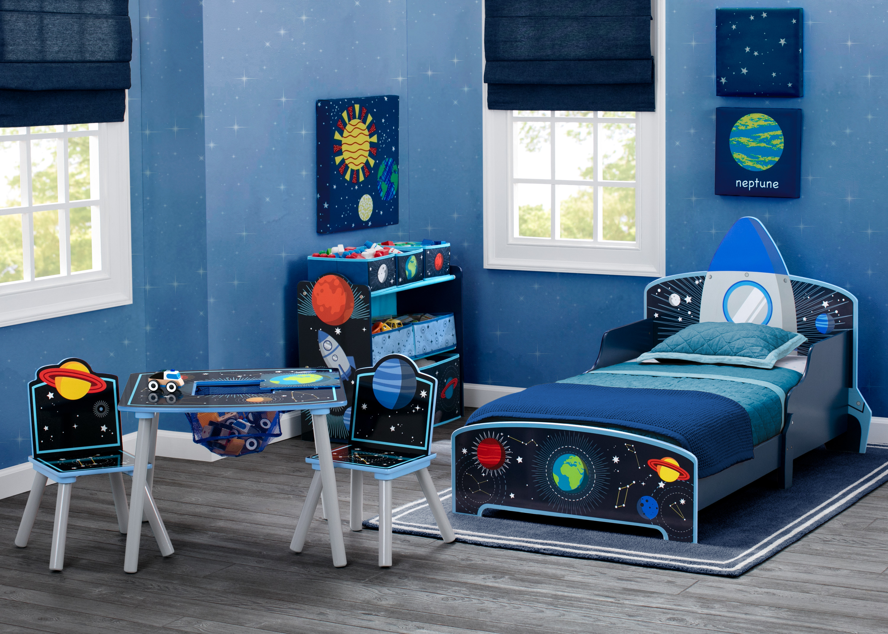 Delta Children Space Adventures Kids Table and Chairs, Blue photo 7