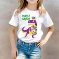 thumbnail image 2 of LUOGENLI T-Shirt pour Filles T-Shirt Décontracté Imprimé Col Rond Manches Courtes T-Shirt Chemise Décontractée Chemises pour Filles Travail Printemps Blanc 8-9 Ans, 2 of 5