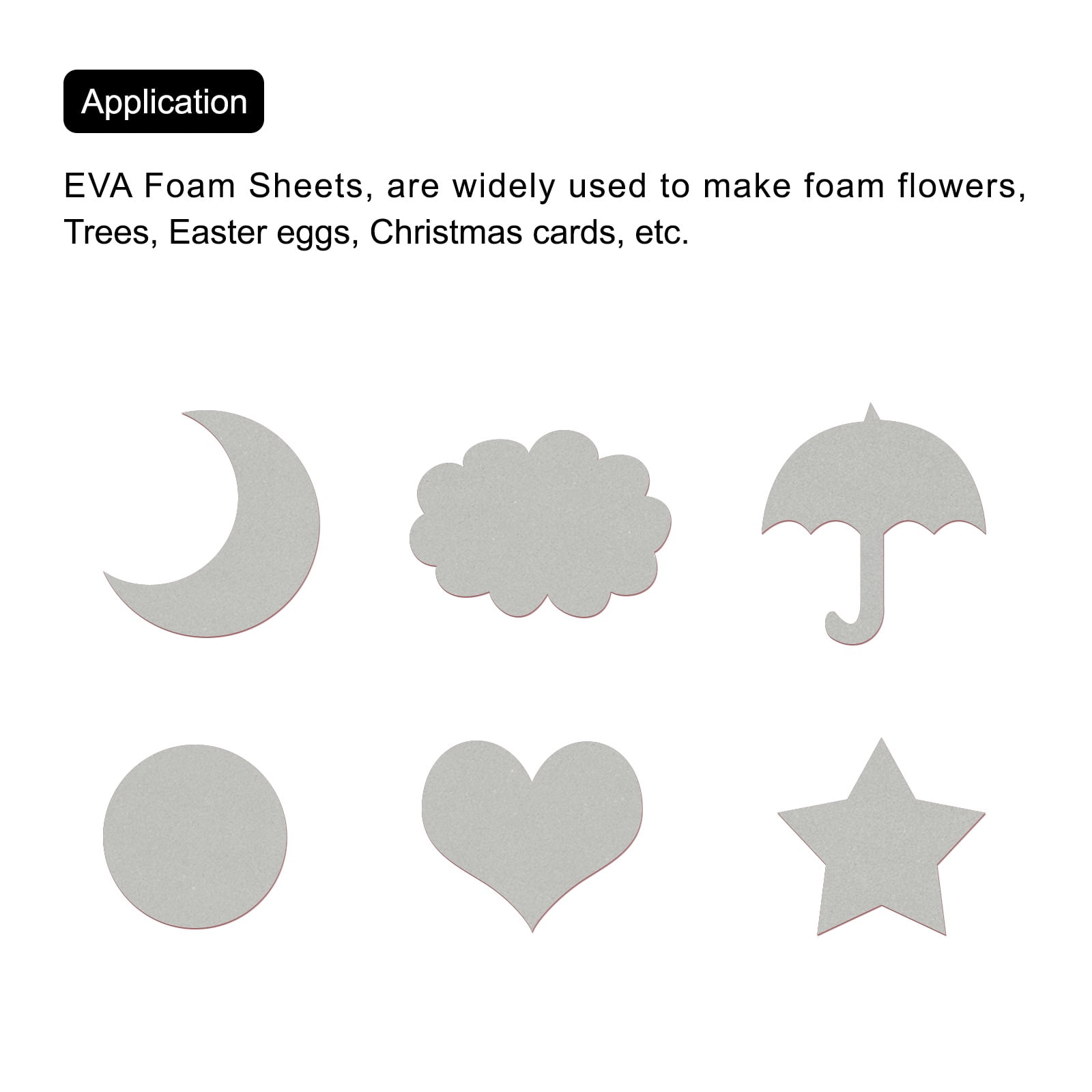 Uxcell EVA Foam Sheets Grey 19.7 Inch x 19.7 Inch 2mm Thick Crafts Foam Sheets for Costumes, Arts and Crafts Projects Pack of 5