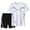 White, variant on NAFUU Men's Track Suits 2 Piece Set Mens Sportswear Suits Summer Casual Breathable Short Sleeve T Shirt And Shorts With Pockets Shorts Tracksuit Sets