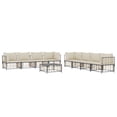 thumbnail image 3 of vidaXL 9 Piece Patio Lounge Set with Cushions Anthracite Poly Rattan, 3 of 8