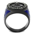 thumbnail image 3 of Luxe Jewelry Designs Men's Masonic Style Stainless Steel Ring with Black Diamond Top Grade Crystals, 3 of 4