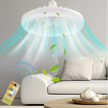 E27 Ceiling Fan With Lights Enclosed Low Fan Light Ceiling Light With Fan Hidden Fan Delier Gimbal Lamp Three Color Dimming Desk fan Clearance Under 5$!