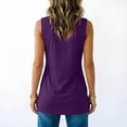 thumbnail image 3 of Kukoosong Women's Tunic Tank Tops, Side Ruched Irregular Hem Loose Fit Camisole Tops, Soft Stretchy Long Vest Shirts for Beach, Summer Casual Round Neck Sleeveless Tanks, 3 of 7