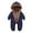 Navy, variant on REDARER Baby Snowsuit Hooded Jumpsuit Bear Outfit, Winter Warm Romper for Boys Girls Outwear,18-24 Months