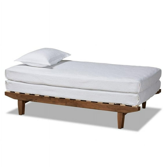 Hiro Modern and Contemporary Walnut Finished Wood Expandable Twin Size to King Size Bed Frame