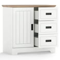 thumbnail image 1 of Costway Farmhouse Sideboard Buffet Cabinet with Sliding Doors 3 Drawers Adjustable Shelf, 1 of 10