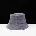 thumbnail image 5 of Simple Japanese Solid Color Outdoor Unisex Soft Corduroy Bucket Hat Autumn Winter Sun Hats Women Hat GREY, 5 of 8