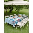 thumbnail image 3 of Outdoor Tablecloth with Umbrella Hole and Zipper, Blue Snowman Christmas Rectangle Table Cloth 54x80 Inch Waterproof Tablecloth, Snowflake Xmas Tree Balls Picnic Table Cover for Patio Camping, 3 of 7