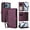 Darkpurple, variant on Dteck Wallet Crossbody Strap Case for iPhone 17 Pro Max,Magnetic Leather+TPU Card Slots Zipper Wallet Case Shockproof Kickstand Cover with Detachable Wrist Strap / Shoulder Strap,Black