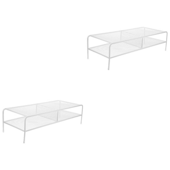 MLINS 2pcs Desktop Monitor Riser Dual Layers Laptop Stand Riser Computer Monitor Heightening Stand