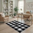 thumbnail image 2 of ODIKA 4'x6' Washable Area Rug Door Welcome Plaid Gingham Farmhouse Howdy Lettering Front Layered for Home Office, Under Desk, Non-Slip Chair-Friendly, Flatwoven, 2 of 7