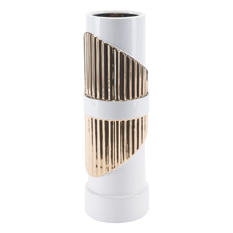Oro Vase White And Gold Walmart Com Walmart Com