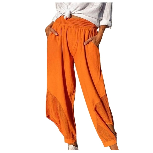 Birdeem Womens Spring and Autumn Solid Color Elastic Waist Cotton Leggings Casual Pants