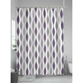 thumbnail image 5 of Purple Grey Shower Curtain, Medieval Print Waves Geometric Waterproof Shower Curtain Set with 12 Hooks Lightweight Washable Fabric Shower Curtains for Bathroom 36x72 Inches, 5 of 6
