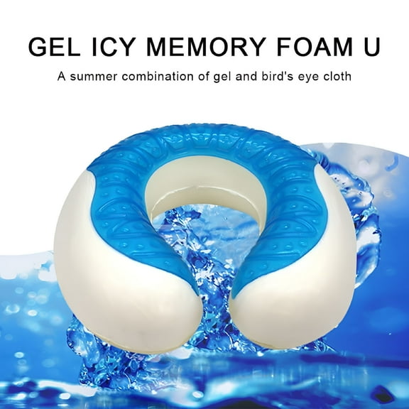 LAMIRO U-Shape Travel Pillow, Neck Pillow with Memory Foam and Cooling Gel for Travel, Sitting or Sleeping