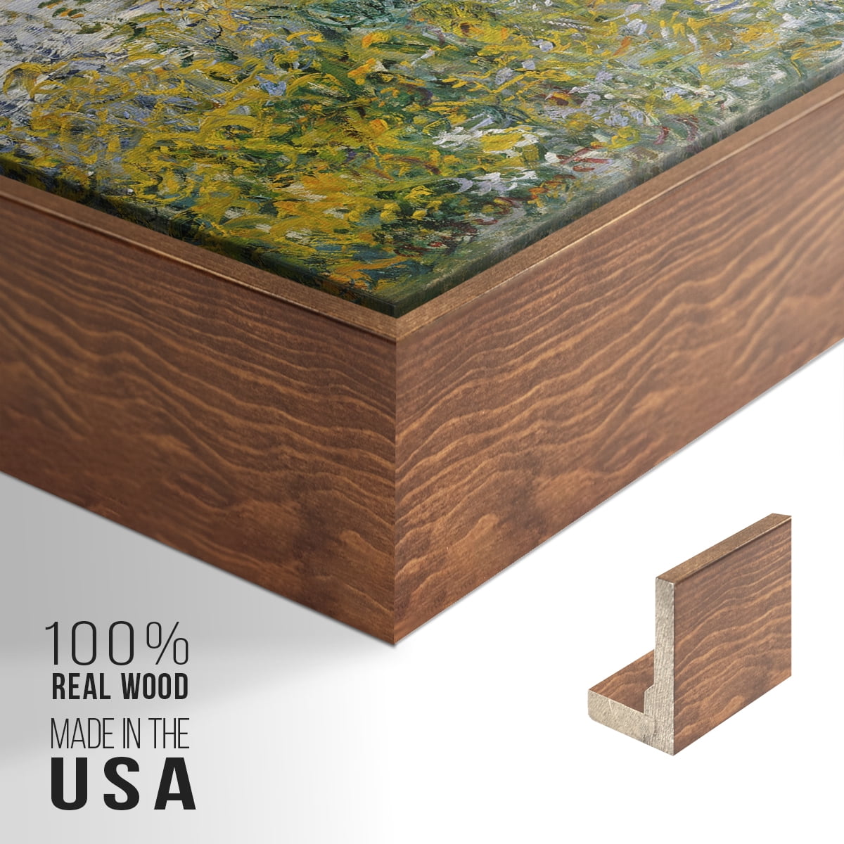 Vintage Landscape-XXVIII By Wexford Home Framed in Walnut Wood Gallery Wrapped Canvas 25 in. x 37 in.