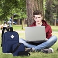 thumbnail image 3 of Meitianfacai 3-Piece College Style Backpack Set - Fashionable Campus Backpack with Shoulder Bag & Handbag, Lightweight Breathable Fabric, Multi-Color Options for College & Travel (Blue), 3 of 6