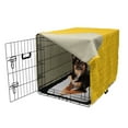 thumbnail image 2 of Yellow Dog Crate Cover, Abstract Design Shaded Curving Lines and Swirling Motifs Patterns Monochromatic Print, Easy to Use Pet Kennel Cover Small Dogs Puppies Kittens, 7 Sizes, Yellow, by Ambesonne, 2 of 6