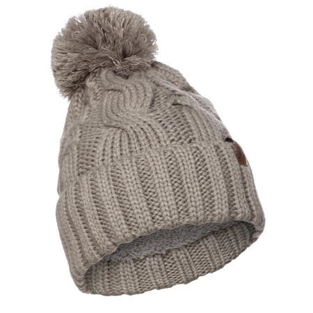 - Emmalise Women Chunky Soft Strech Cable Knit Pom Pom Beanie Sherpa Fleece Lined