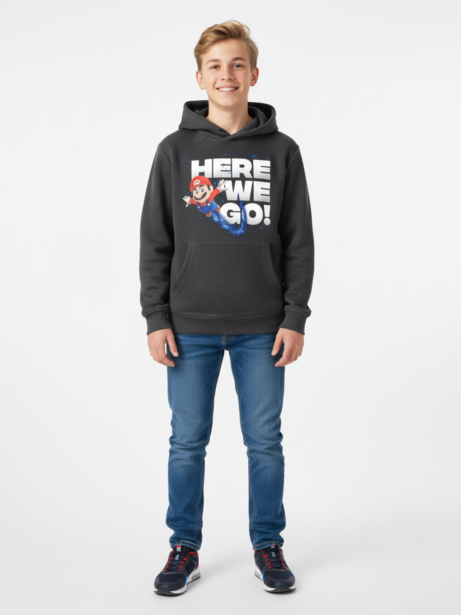 The Super Mario Galaxy Boys Mineral Wash Graphic Hoodie, Sizes 4-18