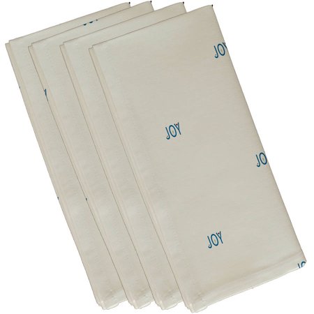 Simply Daisy 19  x 19  Joy Filled Season Holiday Word Print Napkins  Set of 4