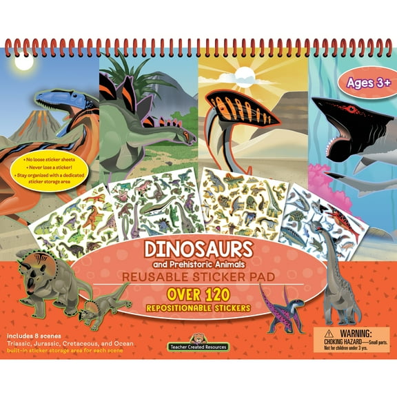 Teacher Created Resources Dinosaurs and Prehistoric Animals Reusable Sticker Pad