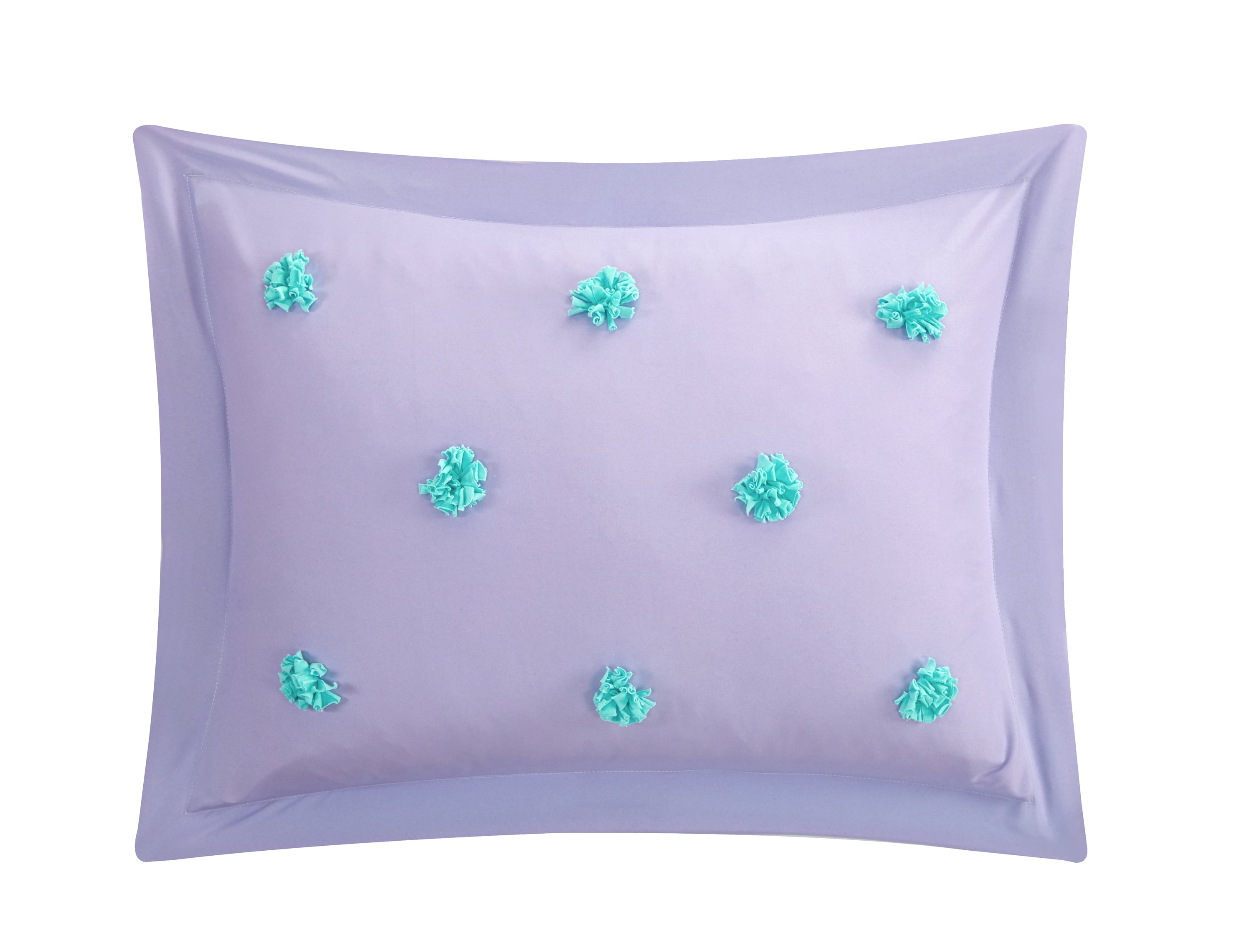 Better Homes & Gardens Kids Pom Pom Comforter Set with Two Decorative Pillows, Twin, Lavender, Polyester