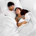 thumbnail image 2 of Bare Home Luxury 3 Piece Duvet Cover and Sham Set - Premium 1800 Ultra-Soft Brushed Microfiber - Hypoallergenic, Easy Care, Wrinkle Resistant (Queen, Winter White), 2 of 6