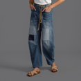 thumbnail image 4 of WILLBEST Jeans Mujer Pantalones Vaqueros Holgados de Pierna Recta para Mujer, Casuales, Cómodos, Elásticos, Con Cintura Con Cordón para Uso Diario. Chica, 4 of 8