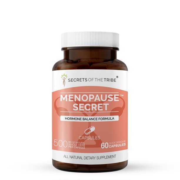 Menopause Secret 60 Capsules, 500 mg, Black Cohosh, Vitex, Red Clover, Maca, Dong Quai, St. John