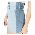 thumbnail image 3 of HUDSON $195 Womens New Blue Zippered Frayed Mini Pencil Skirt 26 Juniors B+B, 3 of 4