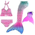 thumbnail image 1 of Chico nadable cola de sirena para nadar niñas disfraces de Halloween ropa traje de baño de sirena puede agregar aleta Monofin, 1 of 5