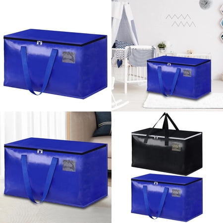 WFUPENG Heavy Duty 90L Moving Boxes with Zippers & Handles for Efficient Packing and Moving - Space Saving Storage Bags included