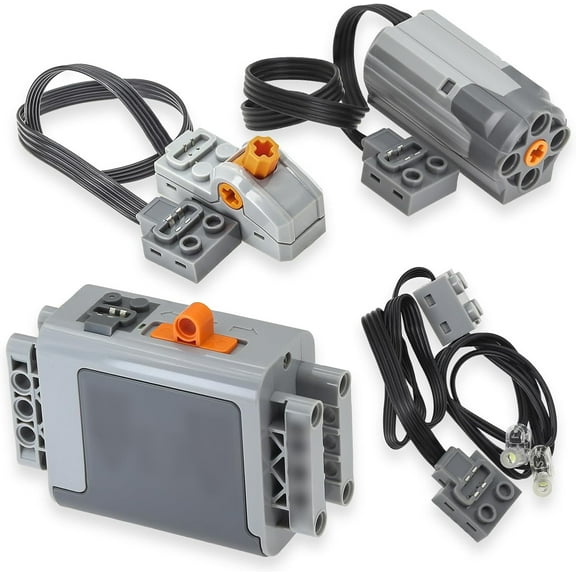 4pcs Technic-Motor Power-Function Kit AA Battery-Box-Switch-Light Compatible with Major Brands technic
