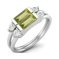 thumbnail image 2 of 1.52 Ctw Baguette Peridot 925 Sterling Silver Dual Spilt Shank Mother's Day Gift Ring, 2 of 3