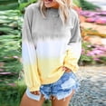 thumbnail image 2 of Birdeem Womens Casual Gradient Contrast Color Long Sleeve Top Pullover Sweatshir, 2 of 7