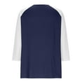 thumbnail image 5 of Long Sleeve Shirts for Women Business Casual Tops Fall Fashion Clothes Ndbuld Long Sleeve Shirts for Women Crew Neck Casual Fall Fashion Blouses Basic Tunic Tops Dressy Work Clothes Blue 3XL, 5 of 9
