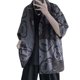 thumbnail image 1 of Camisa de manga corta de seda estampada, cómoda y transpirable, camisa de seda de hielo para hombre, para trabajar, 1 of 8